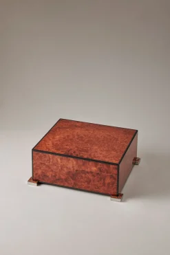 Amboyna burl Small cigar humidor box
