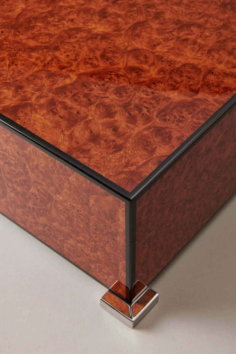 Amboyna burl Small cigar humidor box