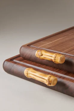 Bamboo root Cutting board with handles