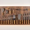 Bamboo root Large wall-mounted knives set