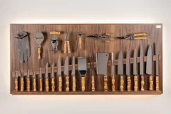 Bamboo root Large wall-mounted knives set