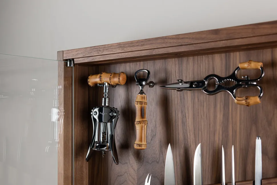 Bamboo root Medium cabinet wall-mounted knives set