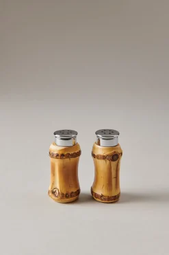 Bamboo root Salt and pepper sprinkle set