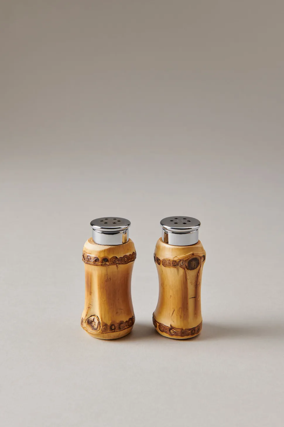 Bamboo root Salt and pepper sprinkle set