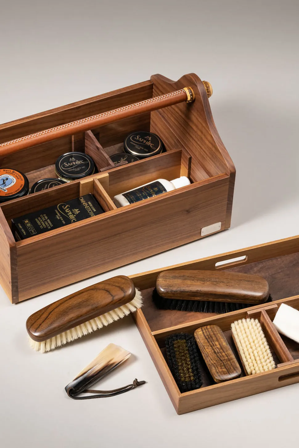 Bamboo root Shoe care box