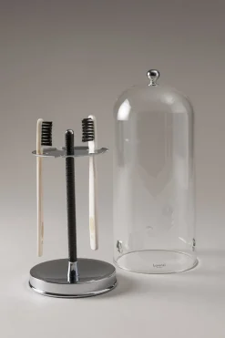 Carbon fiber Toilet tooth-brush holder with glass covering