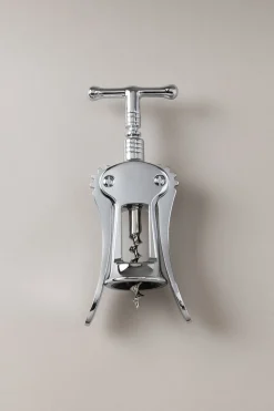 Chrome plated brass Chromed brass double lever corkscrew