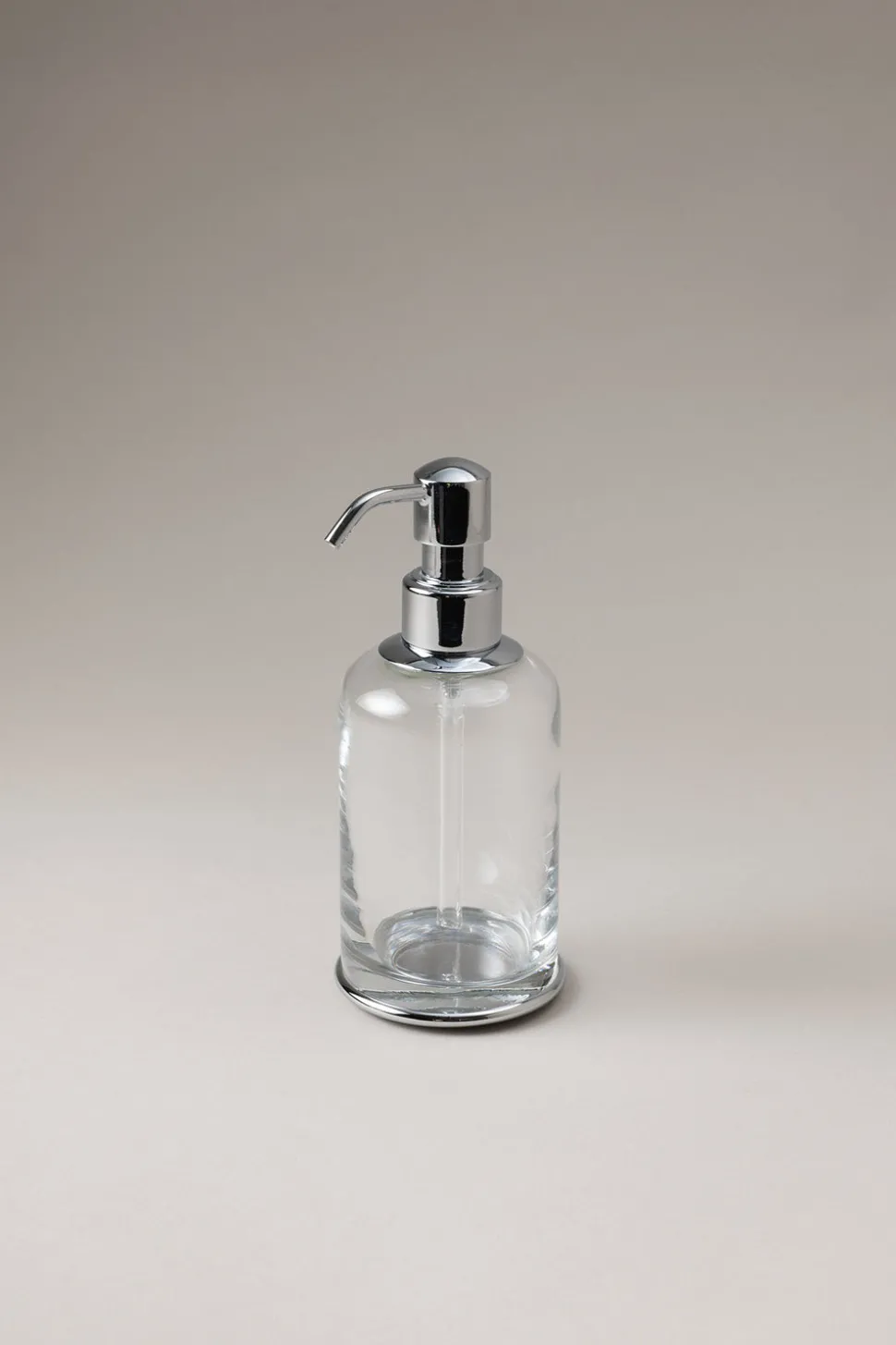 Chrome plated brass Glass soap dispenser