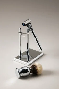 Chrome plated brass Rectangular shaving set