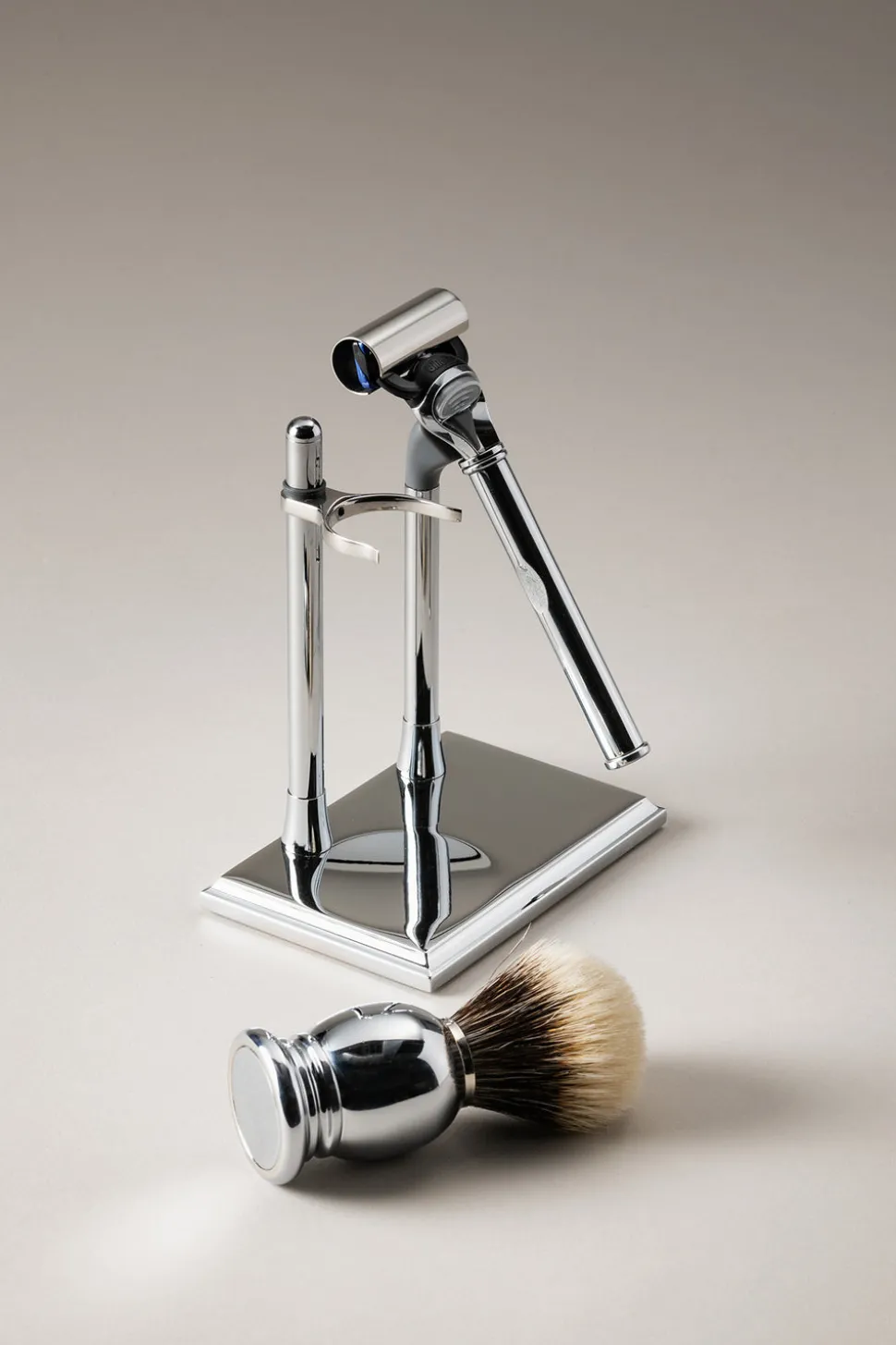 Chrome plated brass Rectangular shaving set