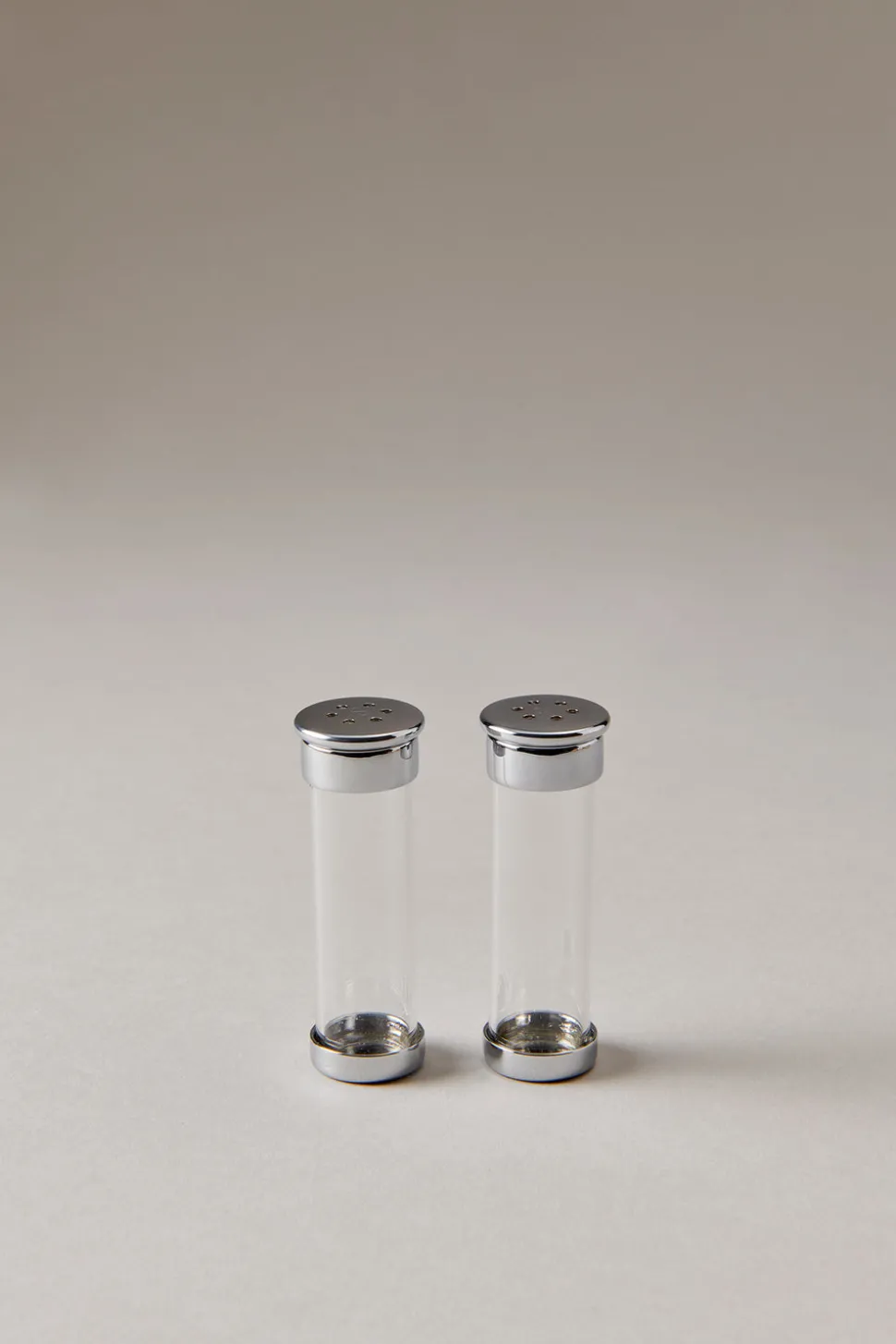 Chrome plated brass Salt and pepper sprinkle set