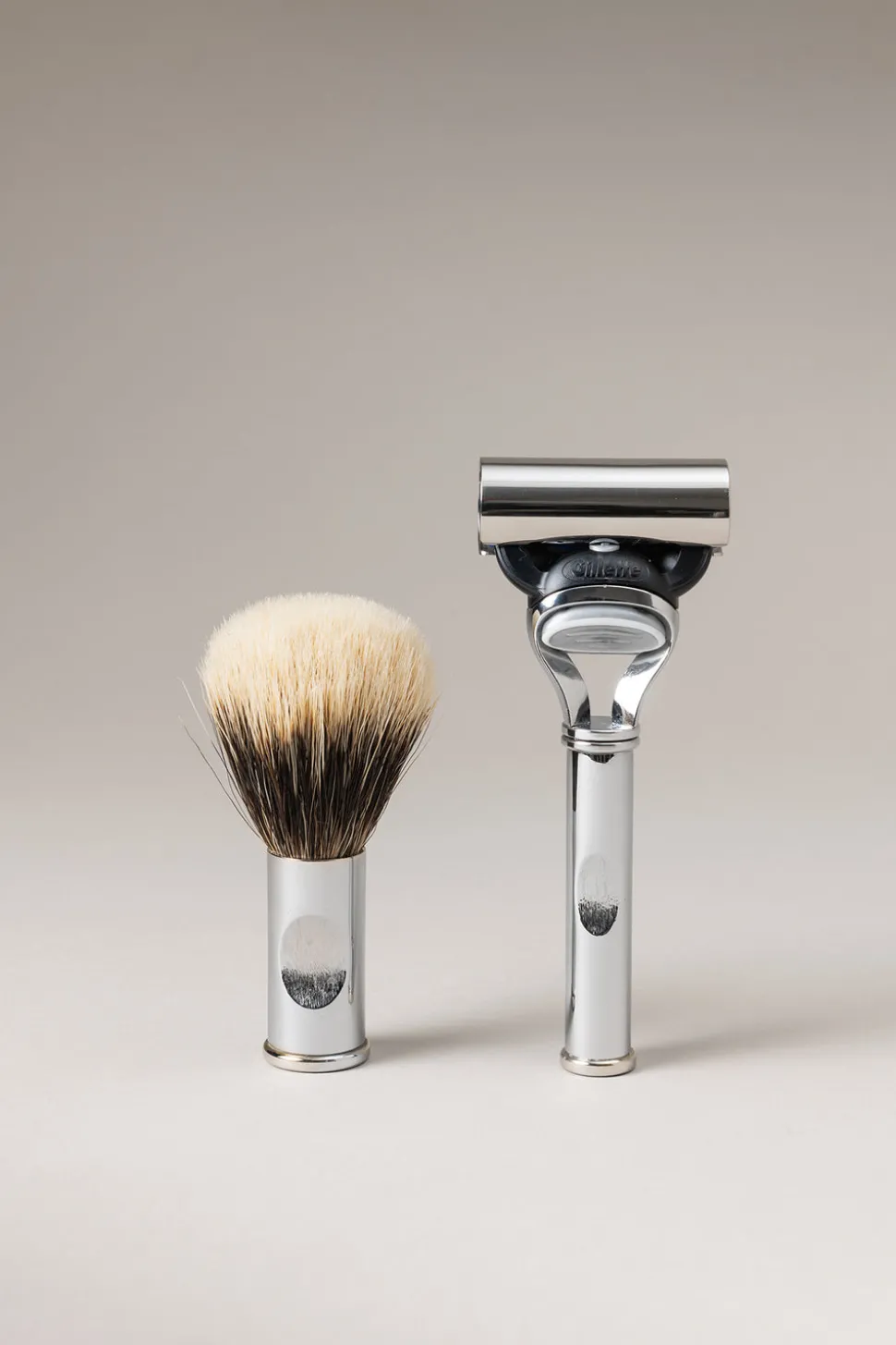 Chrome plated brass Shaving rotating travel set