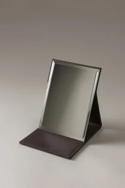 Lambskin Flat travelling mirror