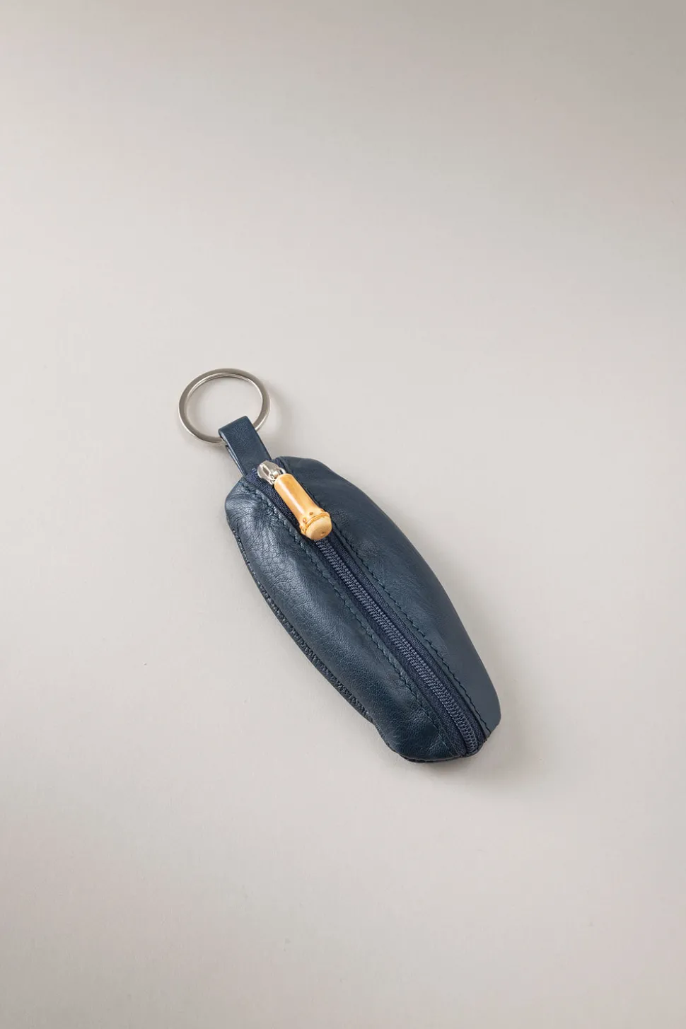Lambskin Oval leather key-chain