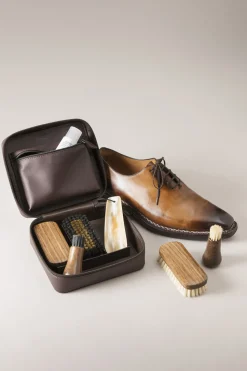 Lambskin Travelling shoe care set with Ovangkol brushes