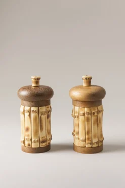 Large bamboo root kitchen pepper and salt mill