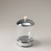 Mother of pearl Glass toilet ear picks jar with natural material base