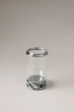Mother of pearl Glass toothbrush pot with glass dome