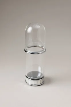 Mother of pearl Glass toothbrush pot with glass dome