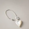 Mother of pearl Heart key chain