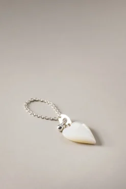 Mother of pearl Heart key chain