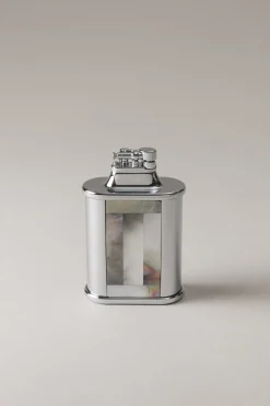 Mother of pearl Oval shaped flint desk lighter