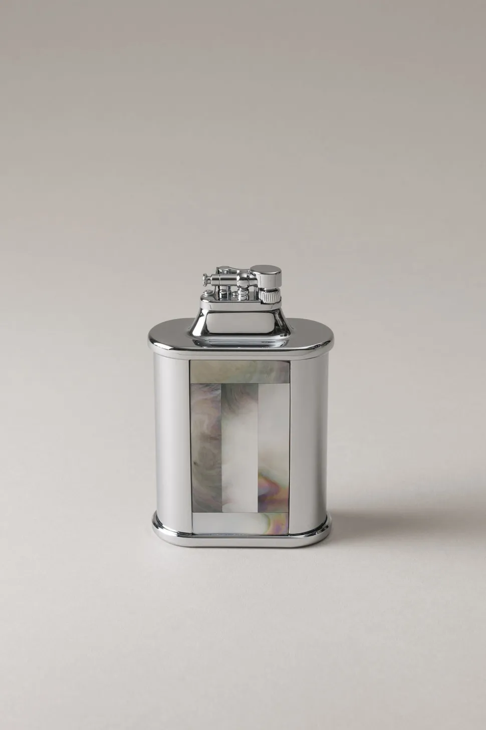 Mother of pearl Oval shaped flint desk lighter