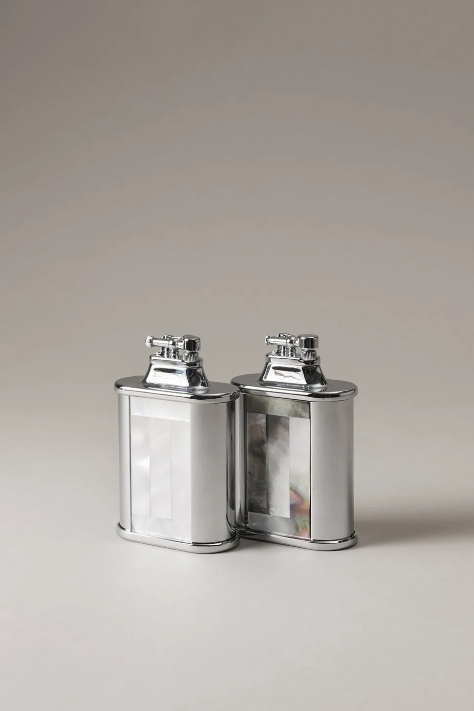 Mother of pearl Oval shaped flint desk lighter