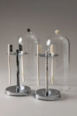 Mother of pearl Toilet tooth-brush holder with glass covering