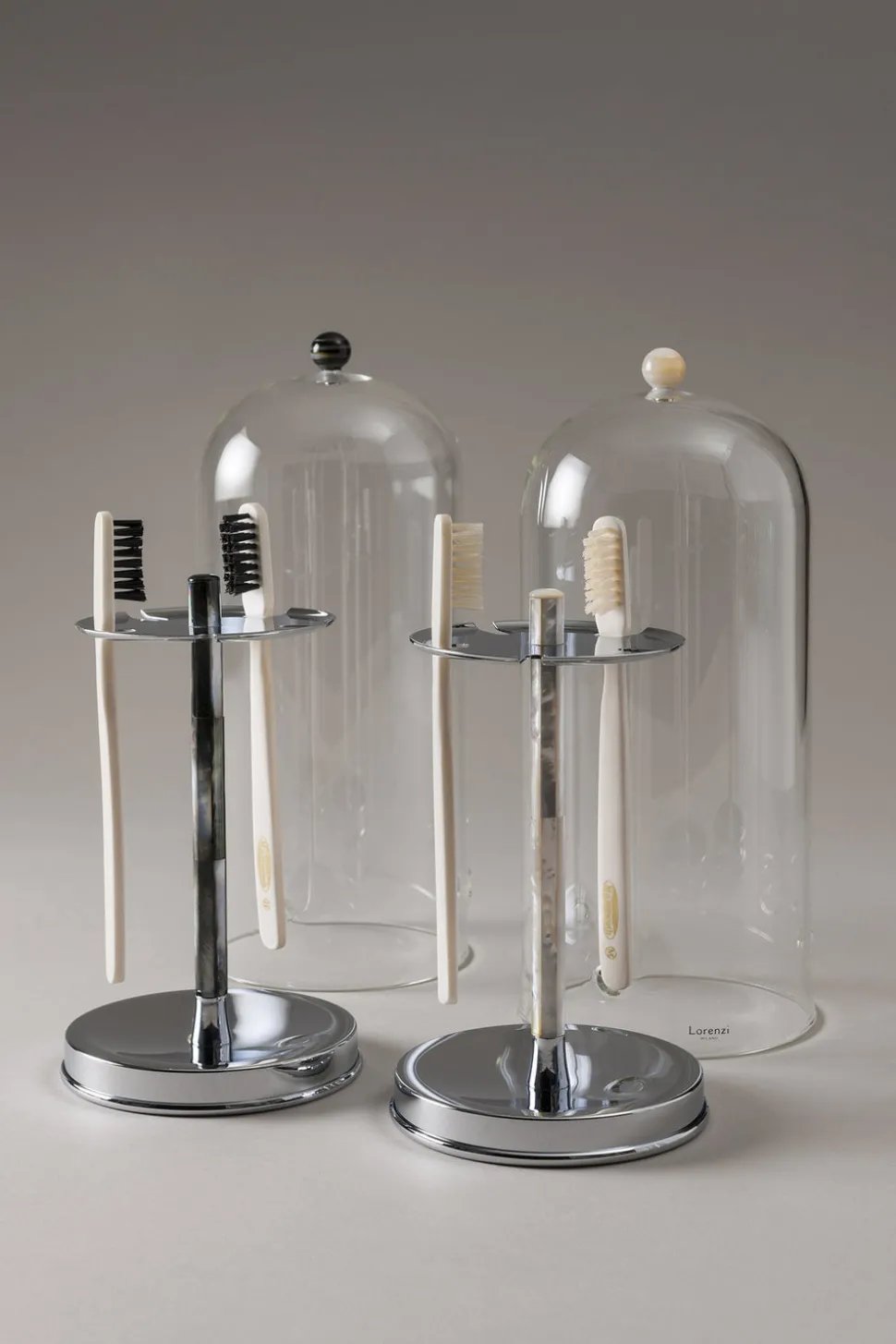 Mother of pearl Toilet tooth-brush holder with glass covering