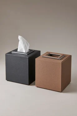 Nautical leather Cube tissue box