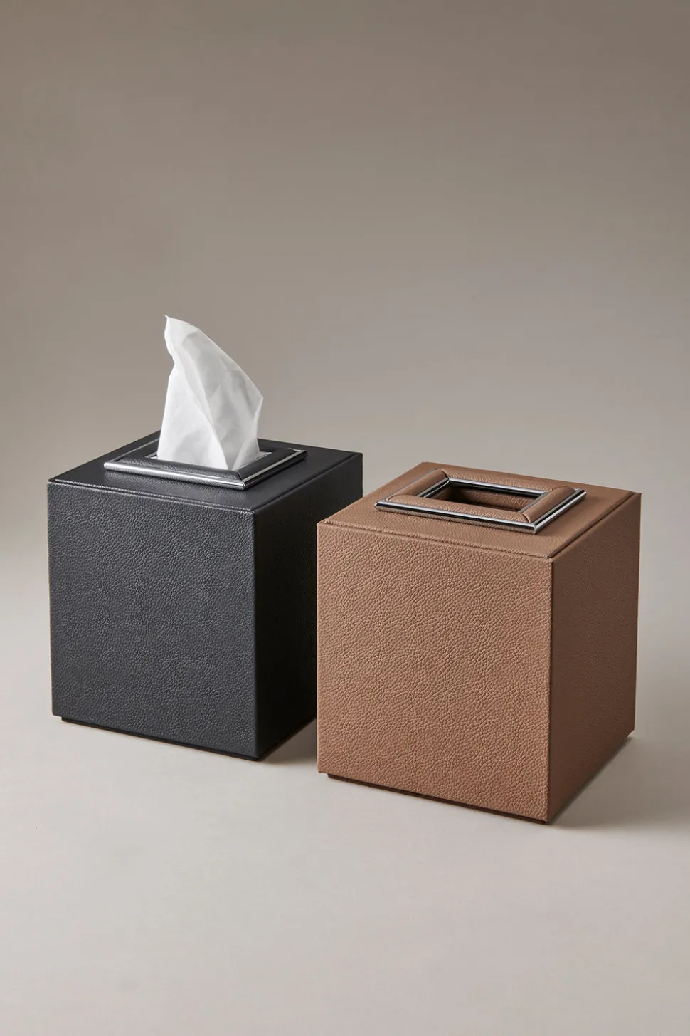 Nautical leather Cube tissue box