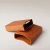 Ostrich style leather Three 'Robusto' cigar case