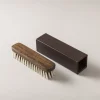 Ovangkol Travelling Cachemire brush in a leather case