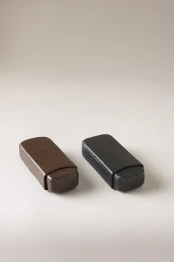Saffiano style leather Two 'Robusto' cigar case