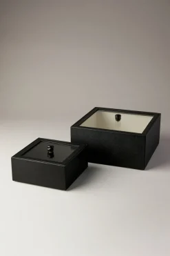 Scatola quadrata con coperchio in vetro - springbok - Rectangular box with glass lid in springbok