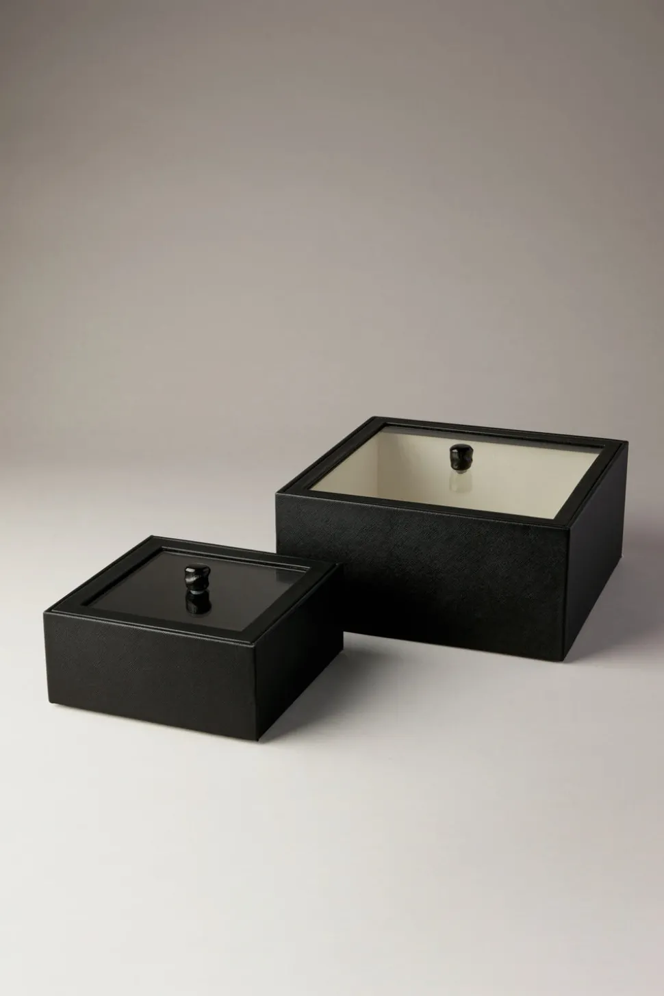 Scatola quadrata con coperchio in vetro - springbok - Rectangular box with glass lid in springbok