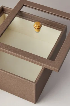Scatola quadrata con coperchio in vetro - bambù - Rectangular box with glass lid in bamboo