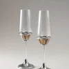 Set of 2 Stag antler Flute champagne