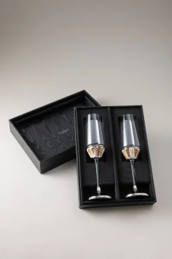 Set of 2 Stag antler Flute champagne