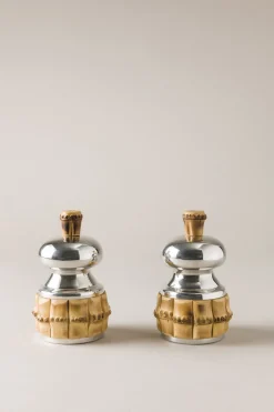 Small bamboo root table pepper and salt mill