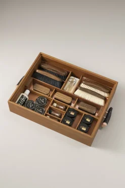 Springbok Shoe shine box with Ovangkol brushes