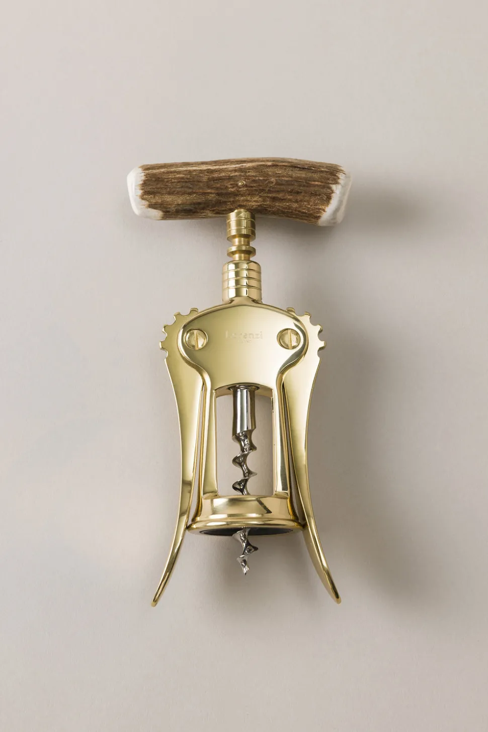 Stag antler Brass double lever corkscrew