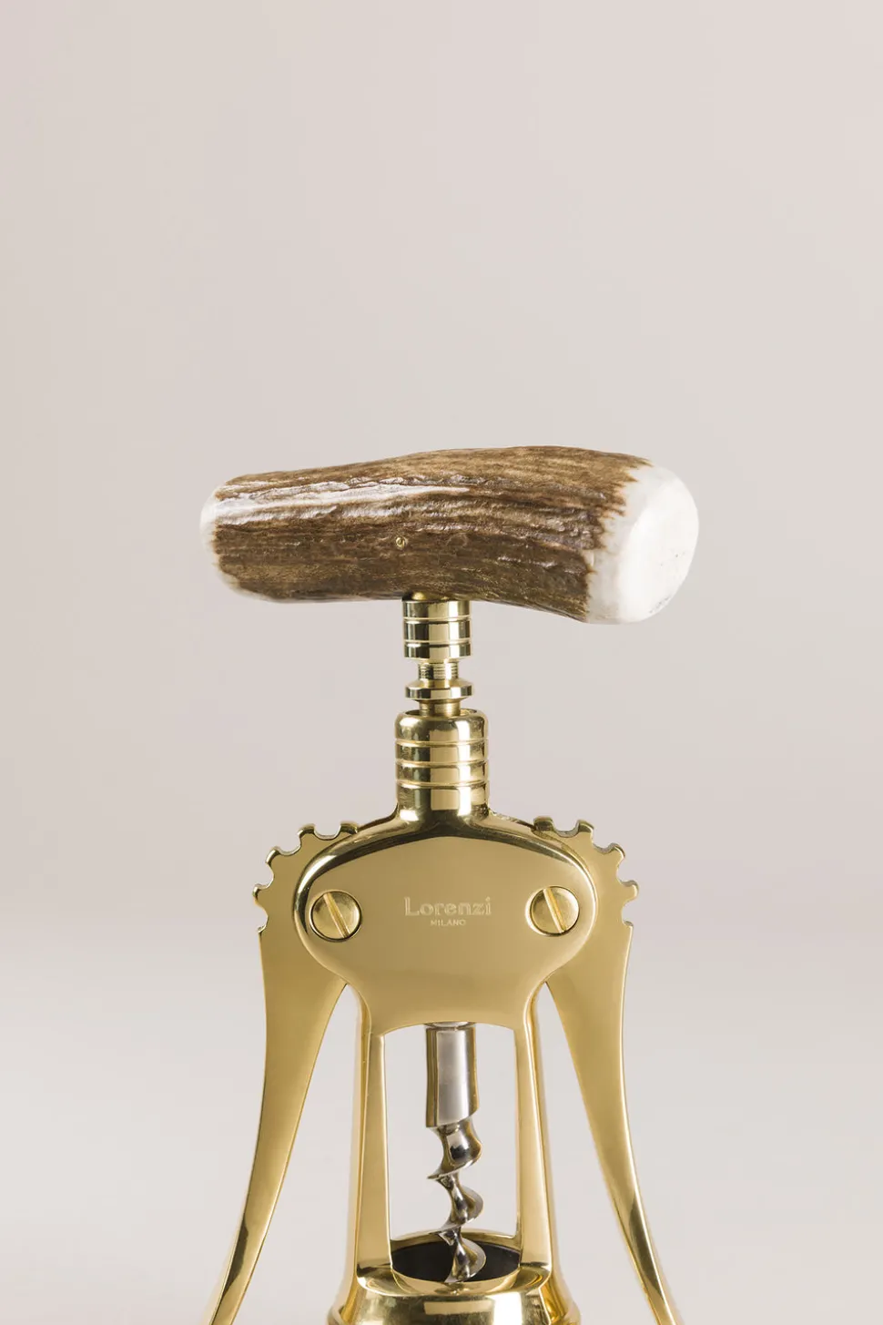 Stag antler Brass double lever corkscrew