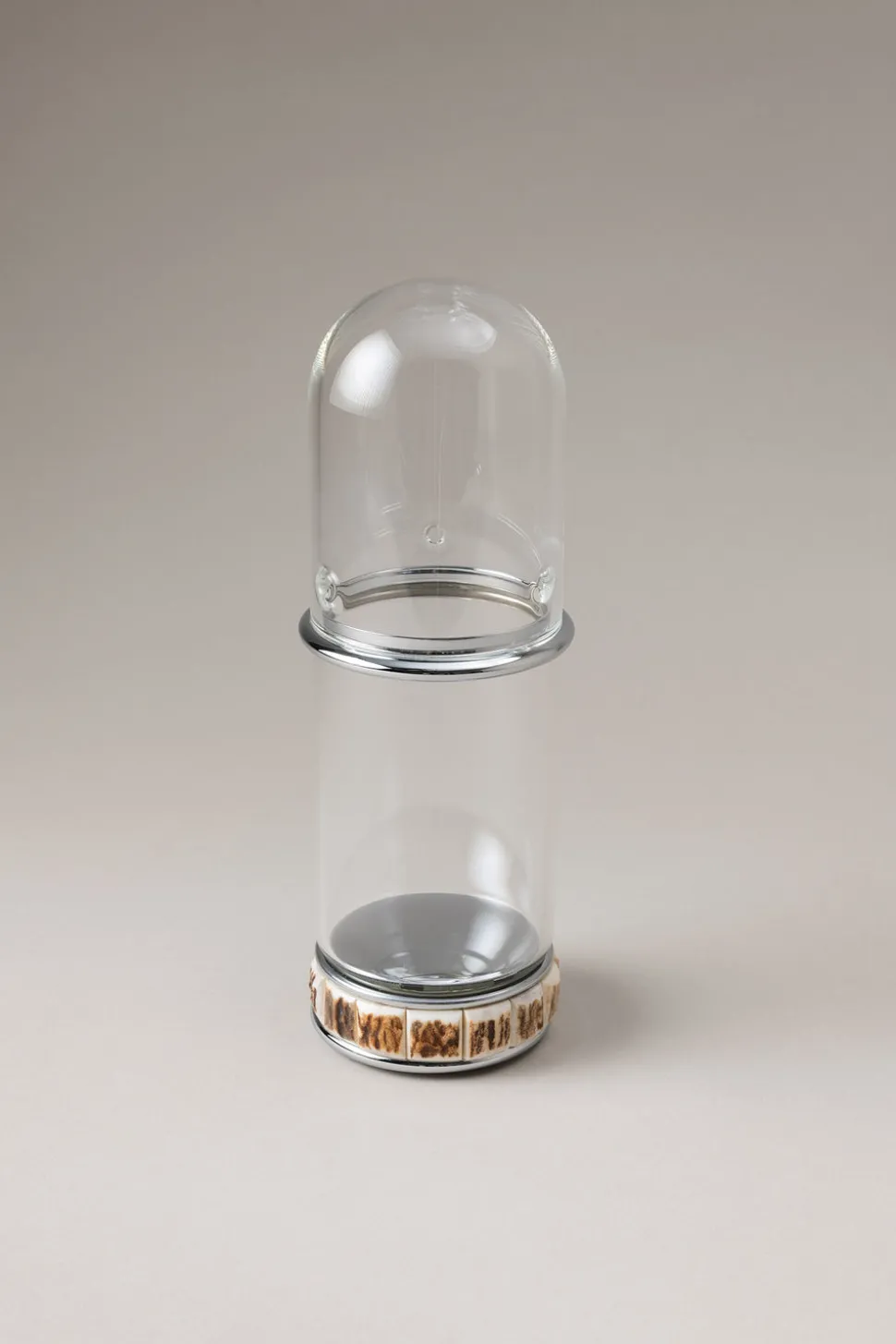 Stag antler Glass toothbrush pot with glass dome