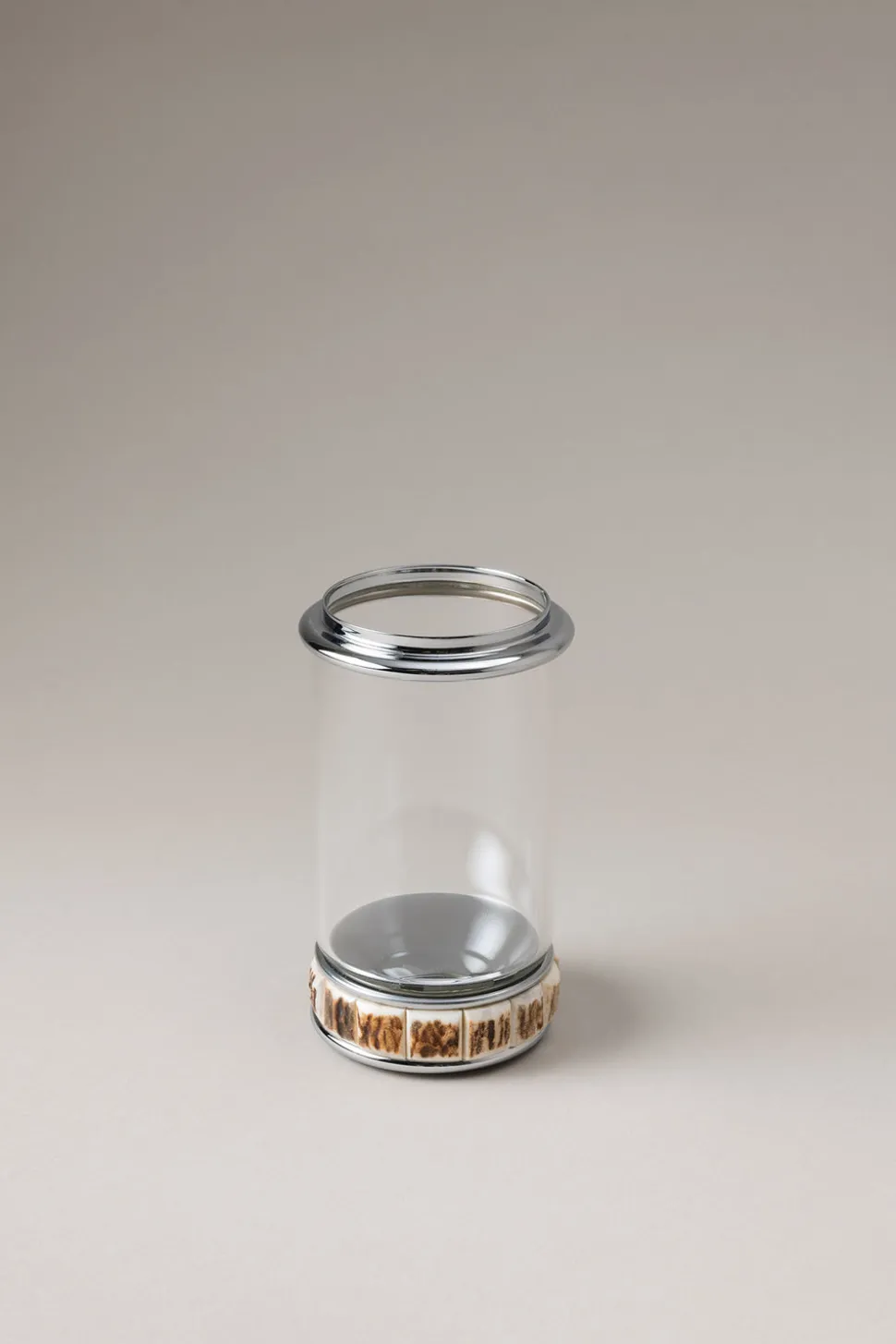 Stag antler Glass toothbrush pot with glass dome