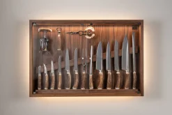 Stag antler Medium cabinet wall-mounted knives set