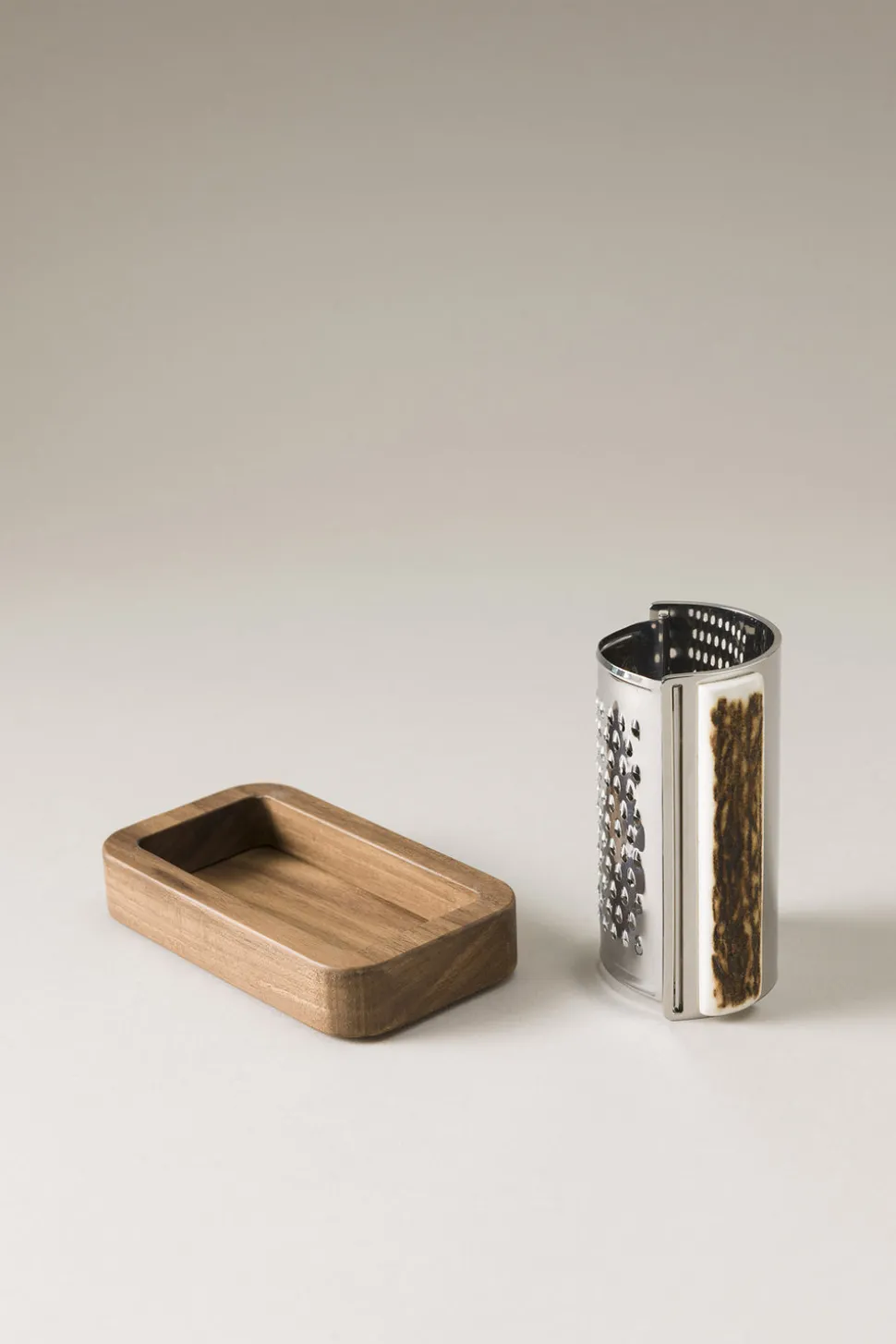 Stag antler Parmesan grater set