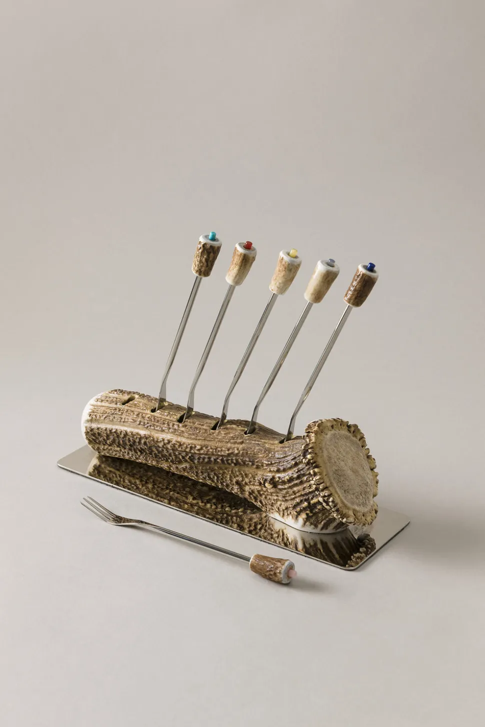 Stag antler Savoyarde fork set