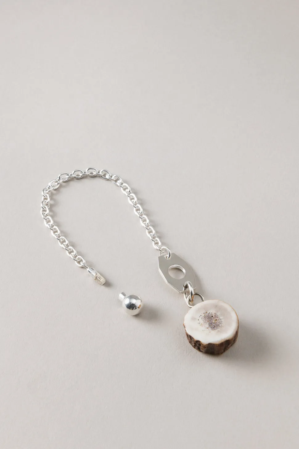 Stag antler Silver key chain